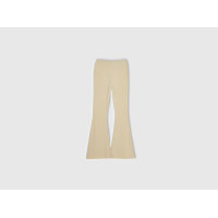 Kadın Bej Yün Karışımlı Regular Fit Triko Pantolon