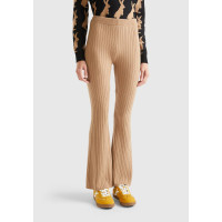 Kadın Taba Yün Karışımlı Regular Fit Triko Pantolon