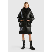 Kadın Siyah Suni Deri Palto Kadın Siyah Suni Deri Palto