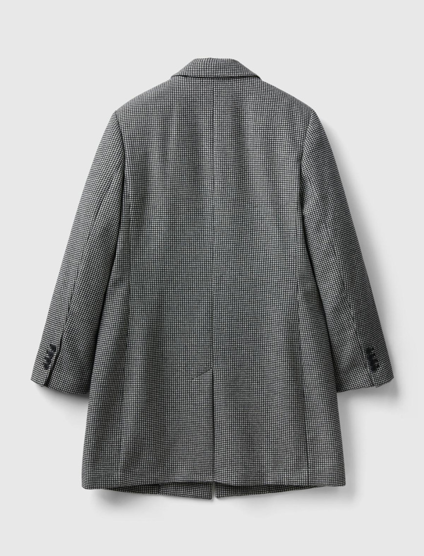 Kadın Siyah- Beyaz Ekoseli Palto Kadın Siyah- Beyaz Ekoseli Palto