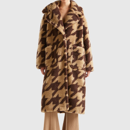 Kadın Kahverengi Kazayağı Teddy Palto Kadın Kahverengi Kazayağı Teddy Palto