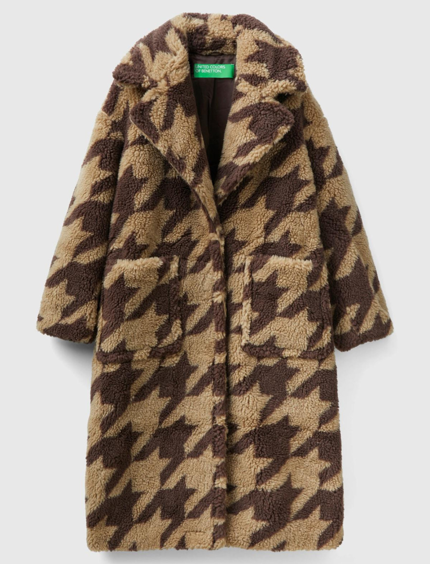 Kadın Kahverengi Kazayağı Teddy Palto Kadın Kahverengi Kazayağı Teddy Palto