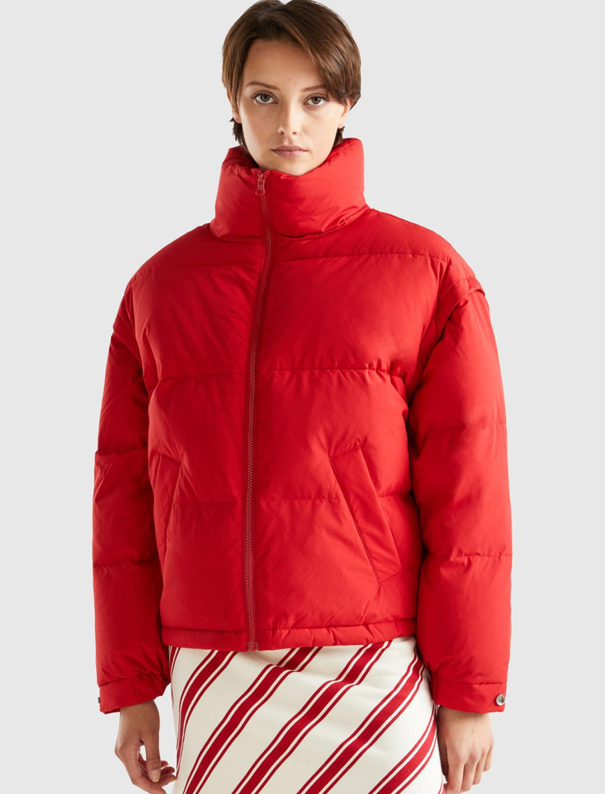 Kadın Gül Kurusu Kaz Tüyü Dolgulu Pufa Mont