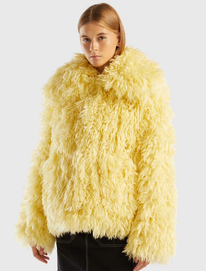 Kadın Sarı Yakalı Teddy Ceket Kadın Sarı Yakalı Teddy Ceket