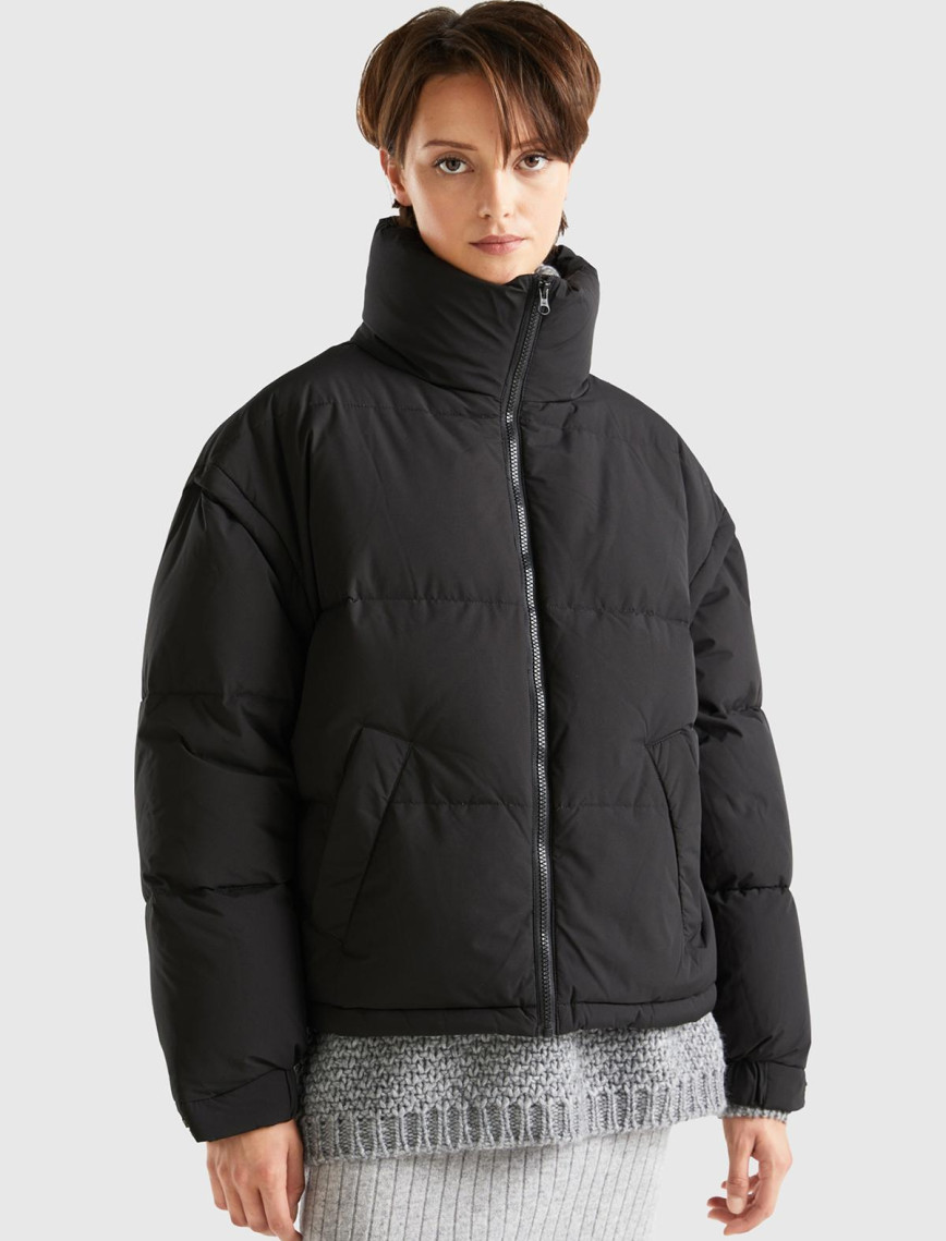 Kadın Gül Kurusu Kaz Tüyü Dolgulu Pufa Mont