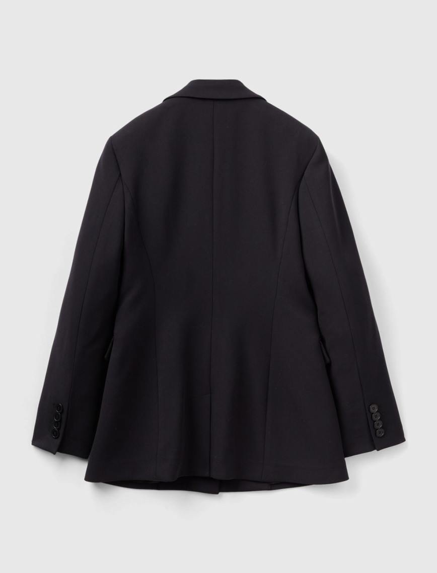 Kadın Siyah Çift Düğmeli Ceket Kadın Siyah Çift Düğmeli Ceket