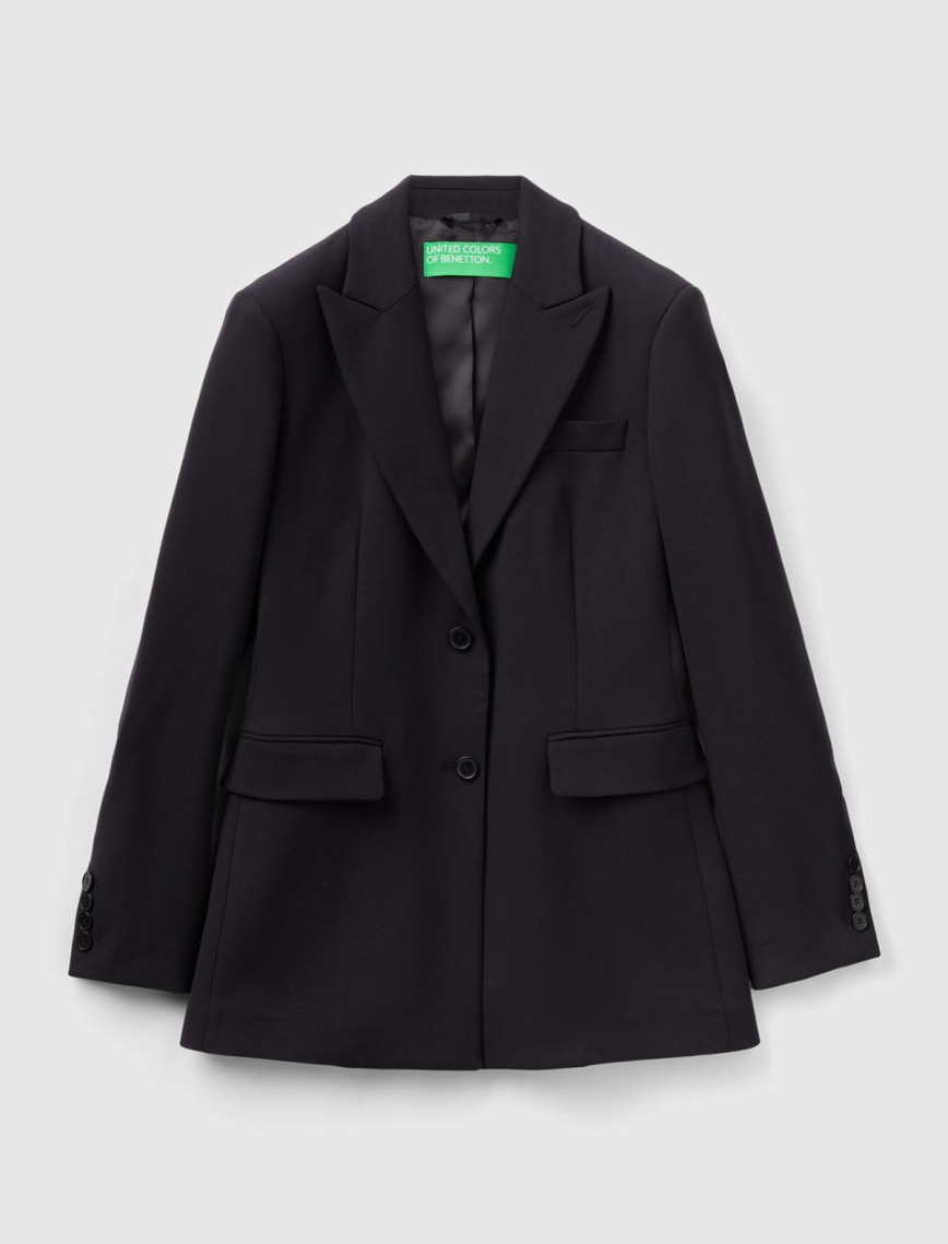 Kadın Siyah Çift Düğmeli Ceket Kadın Siyah Çift Düğmeli Ceket