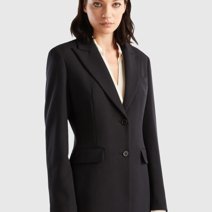 Kadın Siyah Çift Düğmeli Ceket Kadın Siyah Çift Düğmeli Ceket