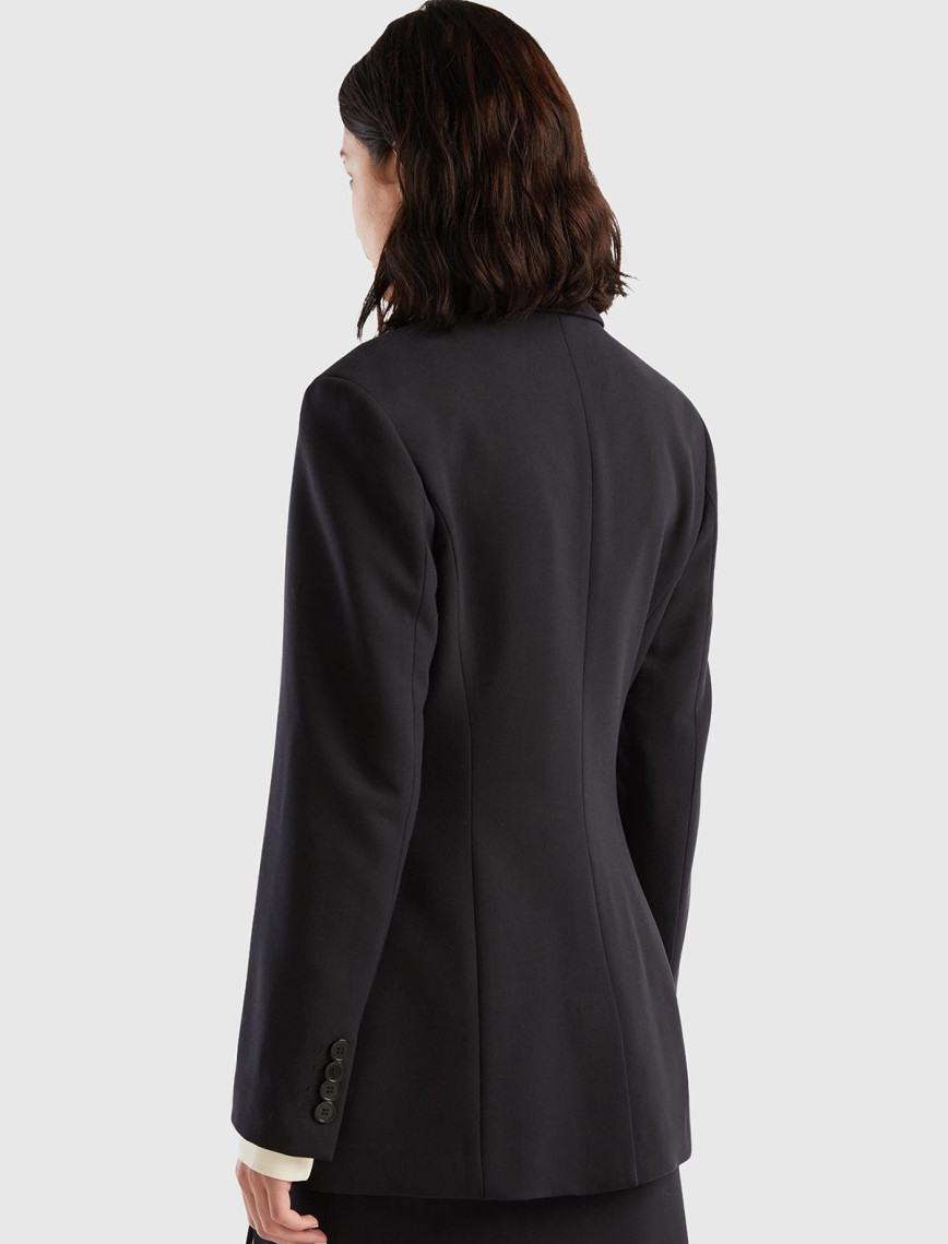 Kadın Siyah Çift Düğmeli Ceket Kadın Siyah Çift Düğmeli Ceket