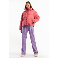 Kadın Gül Kurusu Kaz Tüyü Dolgulu Pufa Mont