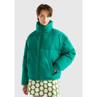 Kadın Yeşil Kaz Tüyü Dolgulu Pufa Mont