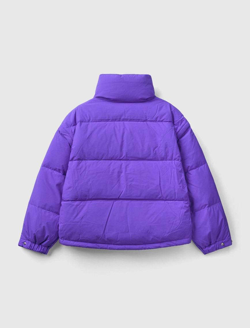 Kadın Mor Kaz Tüyü Dolgulu Pufa Mont