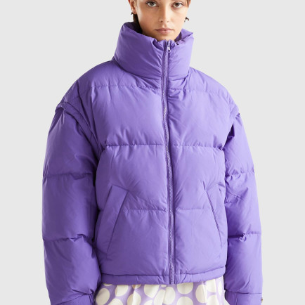 Kadın Mor Kaz Tüyü Dolgulu Pufa Mont Kadın Mor Kaz Tüyü Dolgulu Pufa Mont