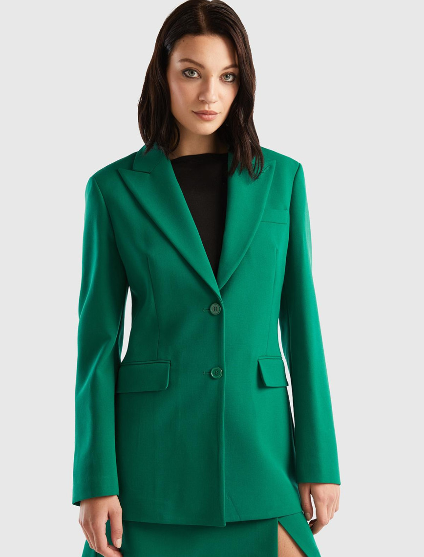 Kadın Yeşil Çift Düğmeli Ceket Kadın Yeşil Çift Düğmeli Ceket