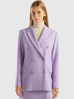 Kadın Lila Kruvaze Ceket Kadın Lila Kruvaze Ceket