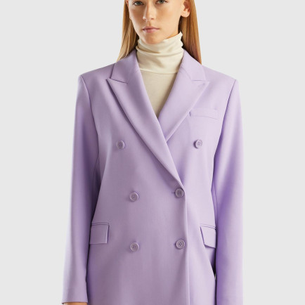 Kadın Lila Kruvaze Ceket Kadın Lila Kruvaze Ceket