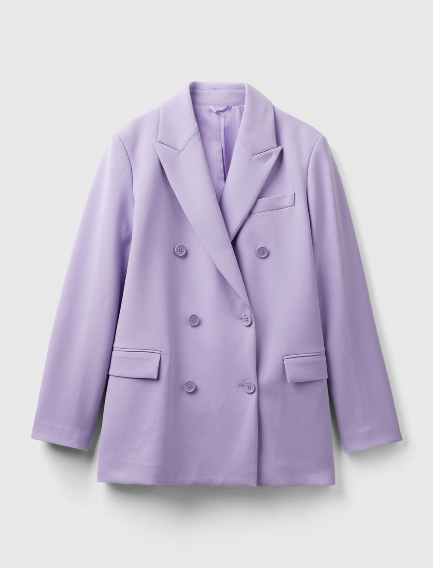 Kadın Lila Kruvaze Ceket Kadın Lila Kruvaze Ceket