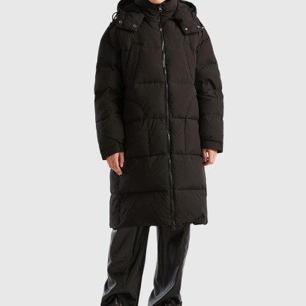 Kadın Siyah Kaz Tüyü Dolgulu Uzun Mont Kadın Siyah Kaz Tüyü Dolgulu Uzun Mont