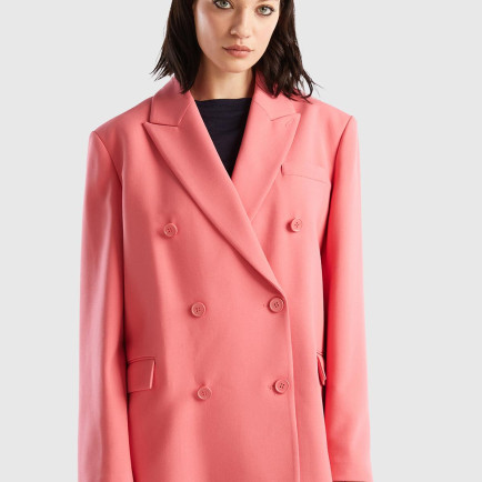 Kadın Gül Kurusu Kruvaze Ceket Kadın Gül Kurusu Kruvaze Ceket