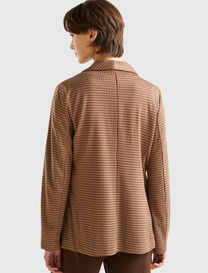 Kadın Taba Kazayağı Desenli Ceket Kadın Taba Kazayağı Desenli Ceket