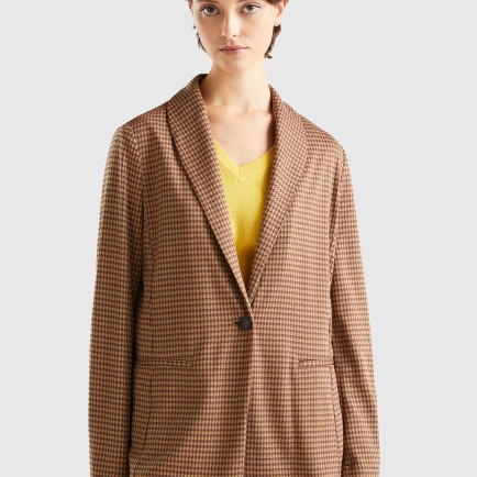 Kadın Taba Kazayağı Desenli Ceket Kadın Taba Kazayağı Desenli Ceket