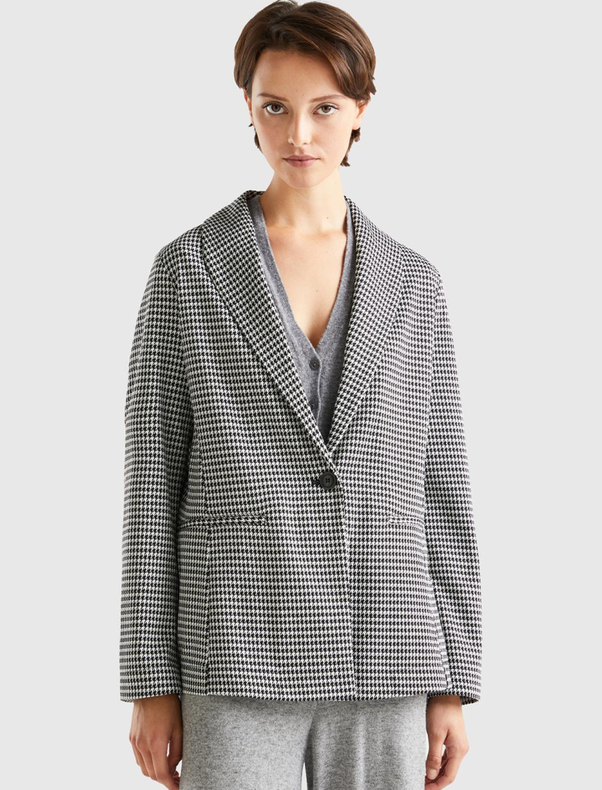 Kadın Taba Kazayağı Desenli Ceket Kadın Taba Kazayağı Desenli Ceket