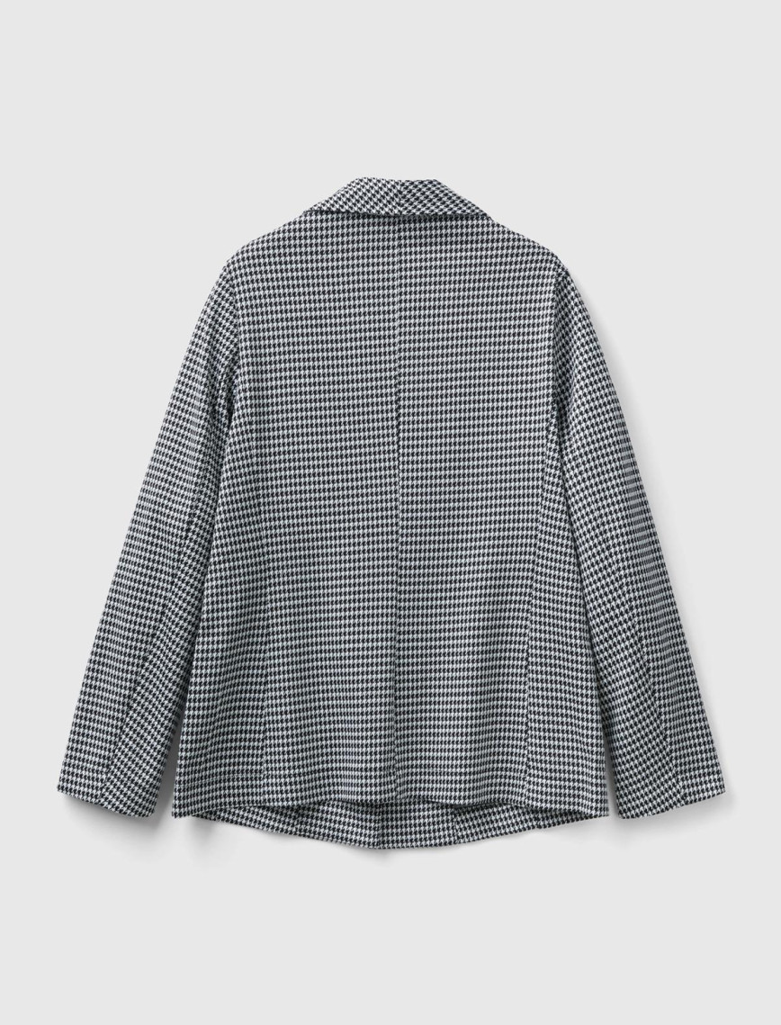 Kadın Siyah-Beyaz Kazayağı Desenli Ceket Kadın Siyah-Beyaz Kazayağı Desenli Ceket