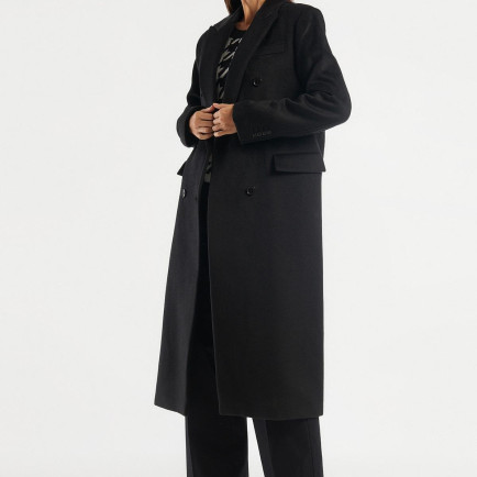 Kadın Siyah Kruvaze Palto Kadın Siyah Kruvaze Palto