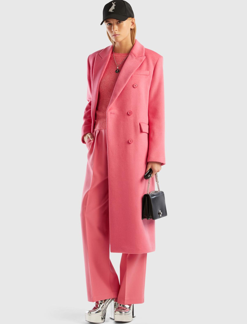 Kadın Gül Kurusu Kruvaze Palto Kadın Gül Kurusu Kruvaze Palto