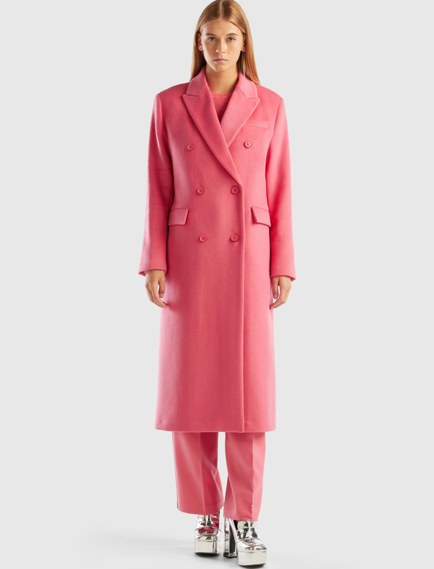 Kadın Gül Kurusu Kruvaze Palto Kadın Gül Kurusu Kruvaze Palto