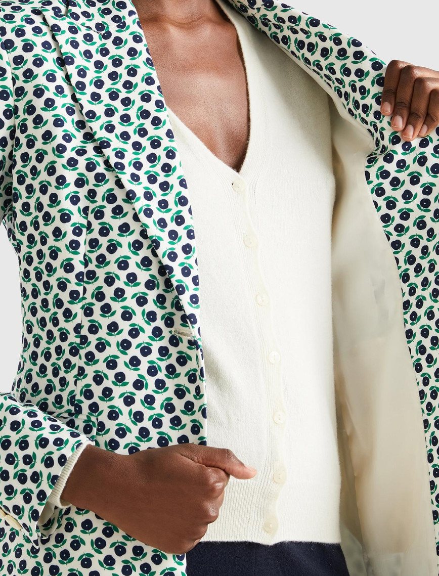 Kadın Yeşil Mix Çiçek Desenli Ceket Kadın Yeşil Mix Çiçek Desenli Ceket