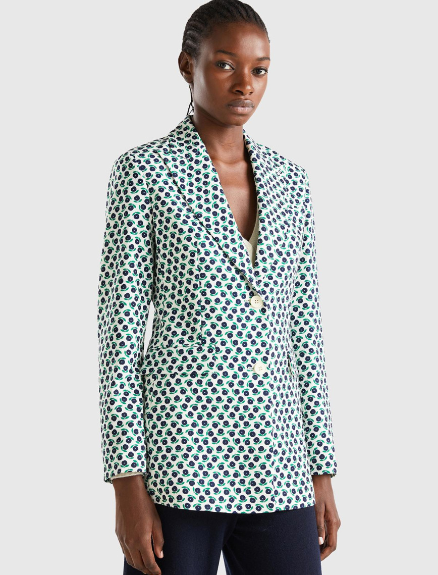 Kadın Pembe Mix Çiçek Desenli Ceket Kadın Pembe Mix Çiçek Desenli Ceket