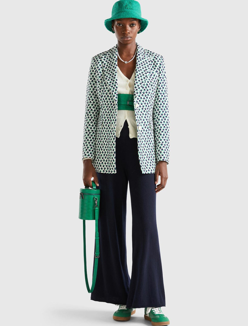 Kadın Yeşil Mix Çiçek Desenli Ceket Kadın Yeşil Mix Çiçek Desenli Ceket