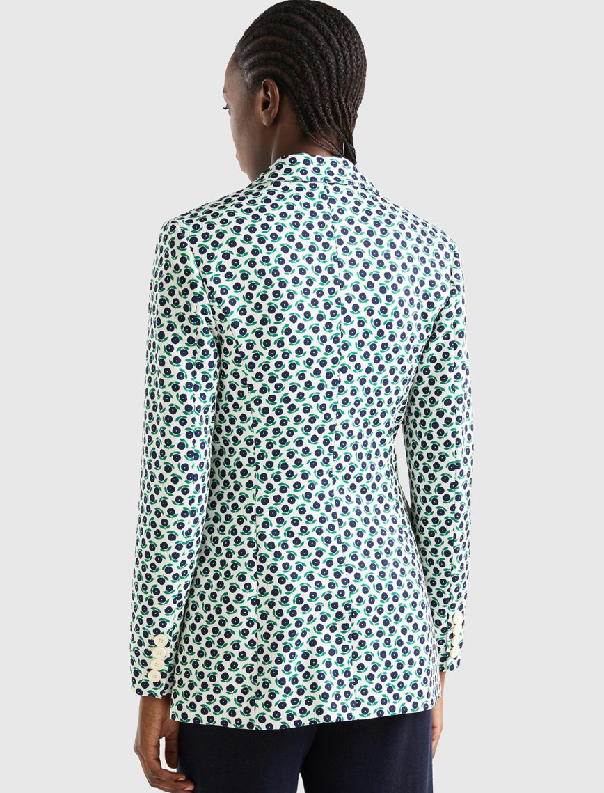 Kadın Yeşil Mix Çiçek Desenli Ceket Kadın Yeşil Mix Çiçek Desenli Ceket