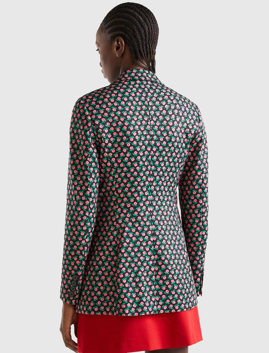 Kadın Pembe Mix Çiçek Desenli Ceket Kadın Pembe Mix Çiçek Desenli Ceket