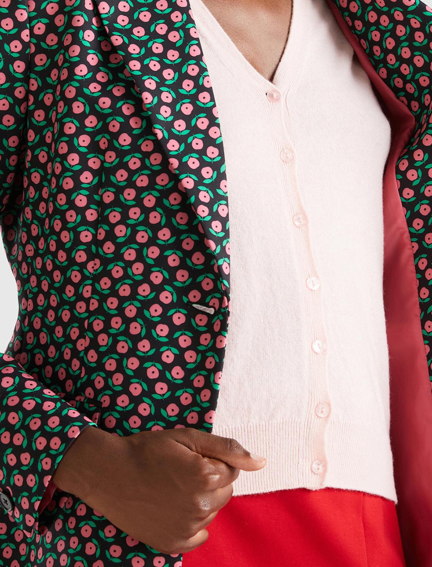 Kadın Pembe Mix Çiçek Desenli Ceket Kadın Pembe Mix Çiçek Desenli Ceket