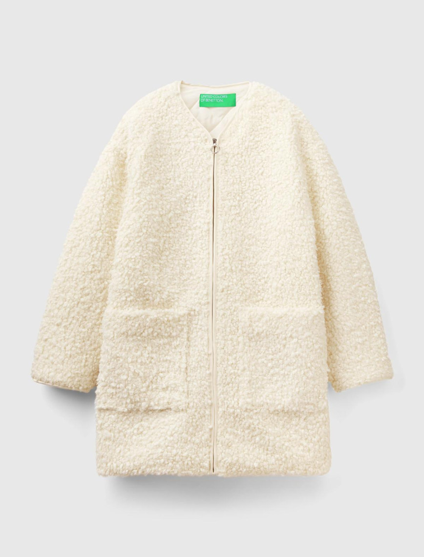 Kadın Krem Yakasız İnce Mont Kadın Krem Yakasız İnce Mont