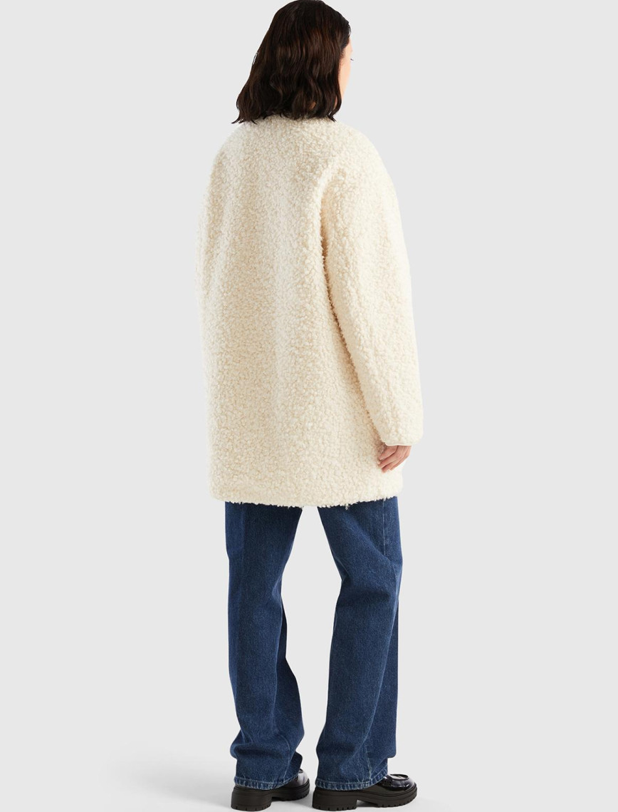 Kadın Krem Yakasız İnce Mont Kadın Krem Yakasız İnce Mont