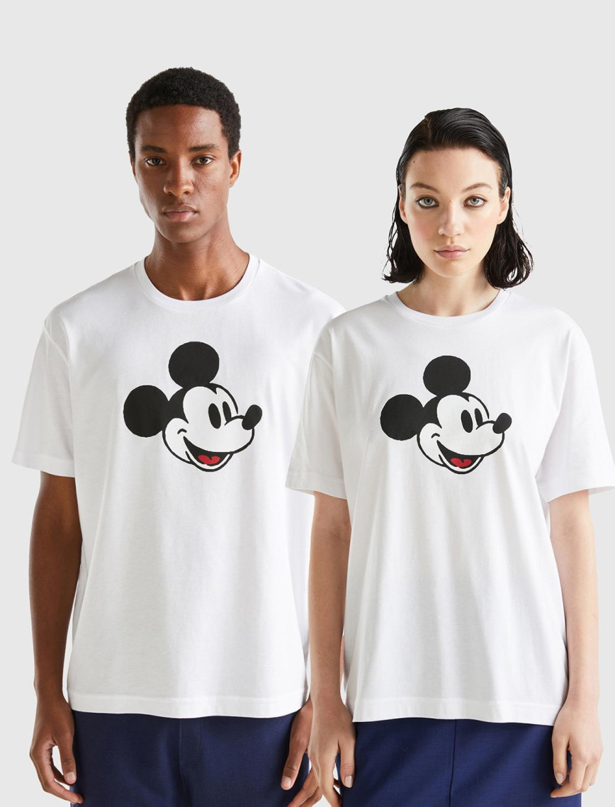 Unisex Beyaz %100 Koton Disney Baskılı T-Shirt
