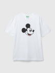 Unisex Beyaz %100 Koton Disney Baskılı T-Shirt