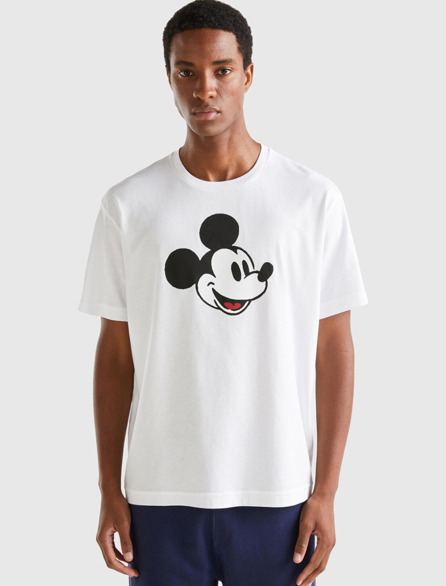 Unisex Beyaz %100 Koton Disney Baskılı T-Shirt