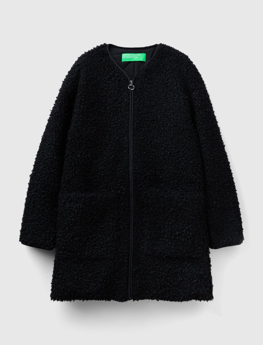 Kadın Siyah Yakasız İnce Mont Kadın Siyah Yakasız İnce Mont