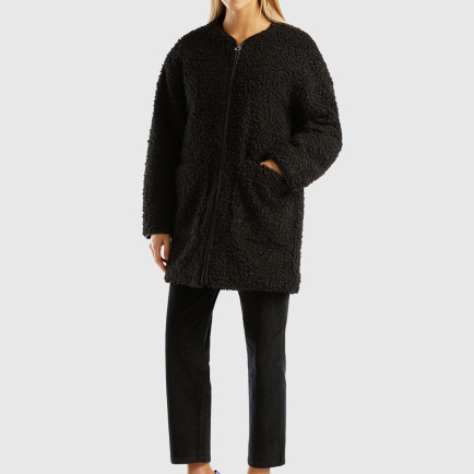 Kadın Siyah Yakasız İnce Mont Kadın Siyah Yakasız İnce Mont