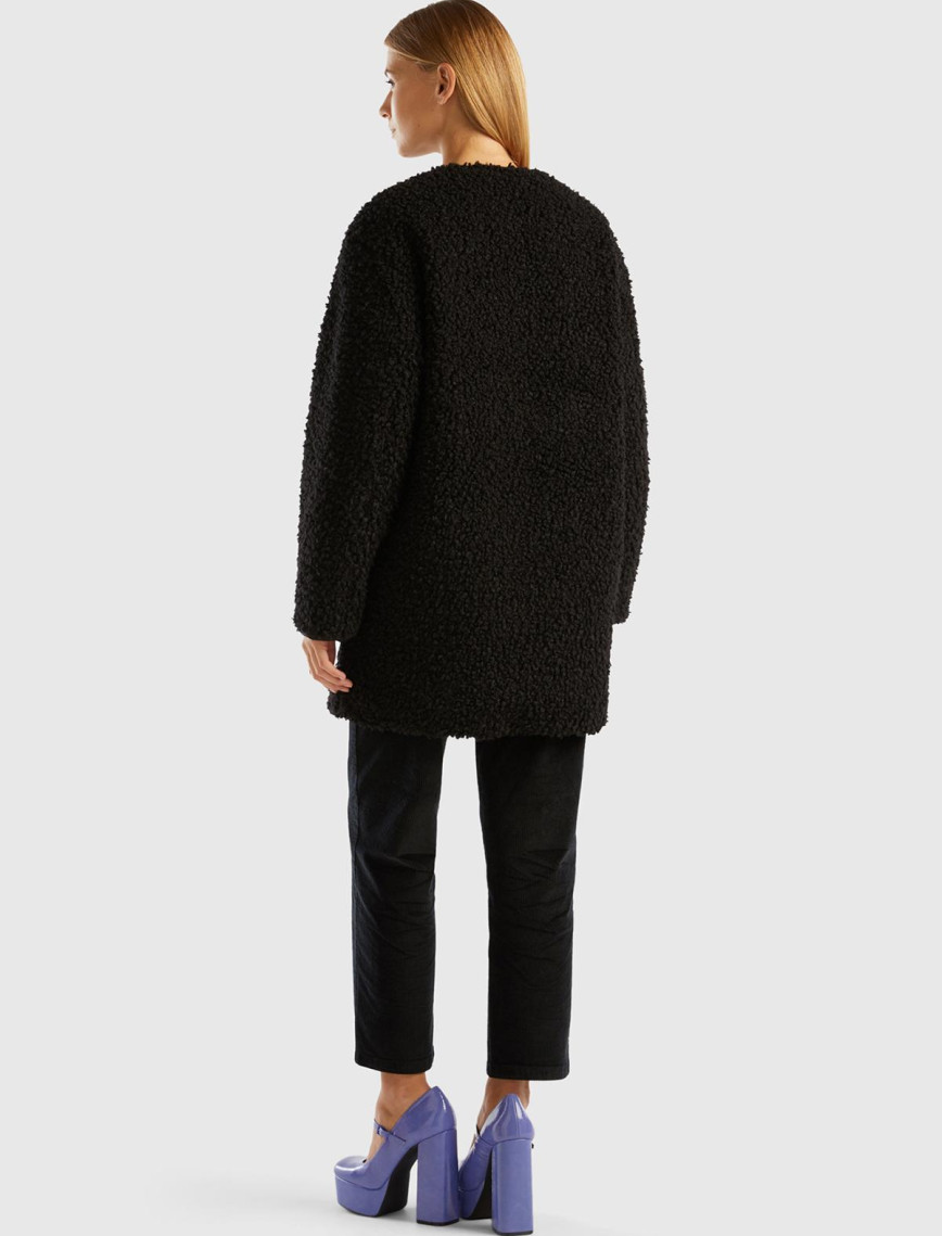 Kadın Siyah Yakasız İnce Mont Kadın Siyah Yakasız İnce Mont