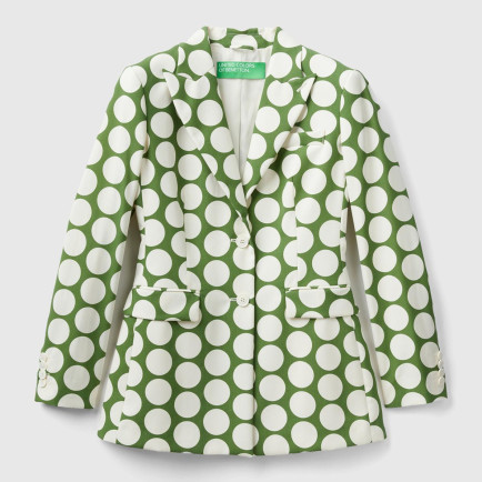 Kadın Yeşil Puantiyeli Ceket Kadın Yeşil Puantiyeli Ceket