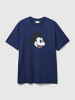 Unisex Lacivert %100 Koton Disney Baskılı T-Shirt