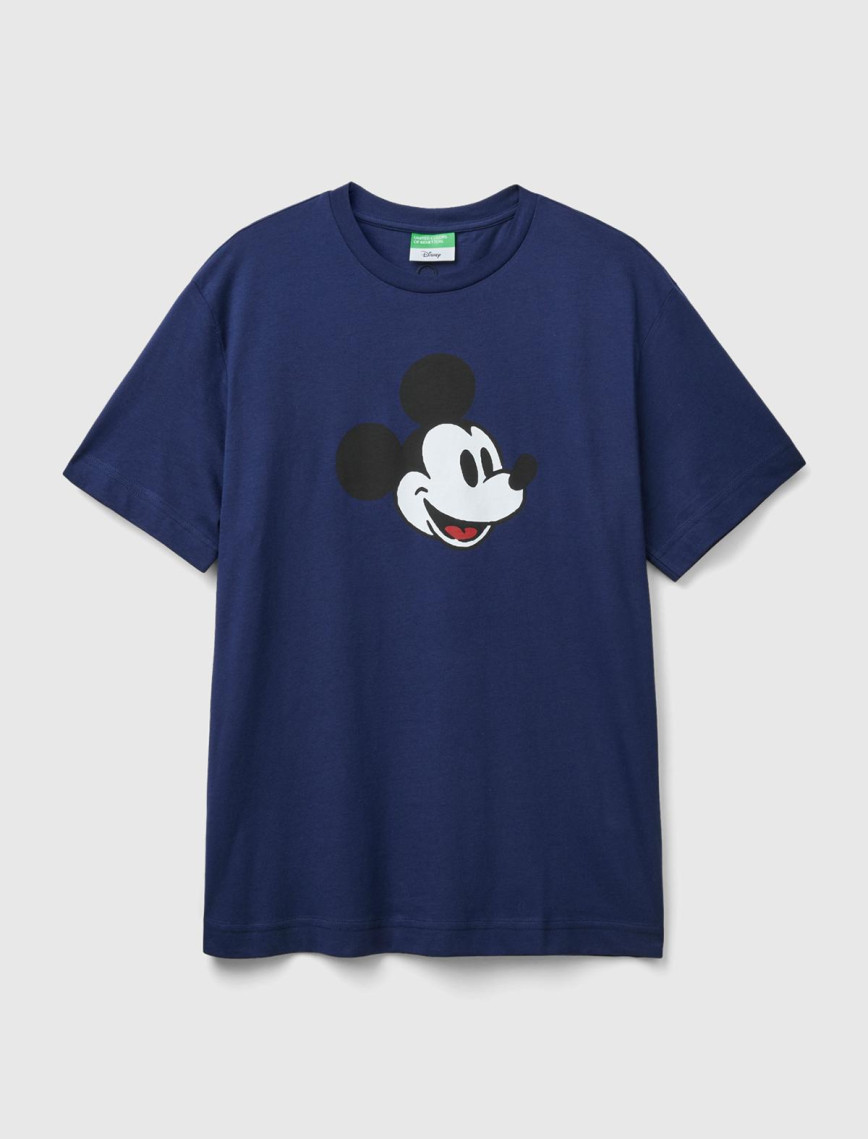 Unisex Lacivert %100 Koton Disney Baskılı T-Shirt