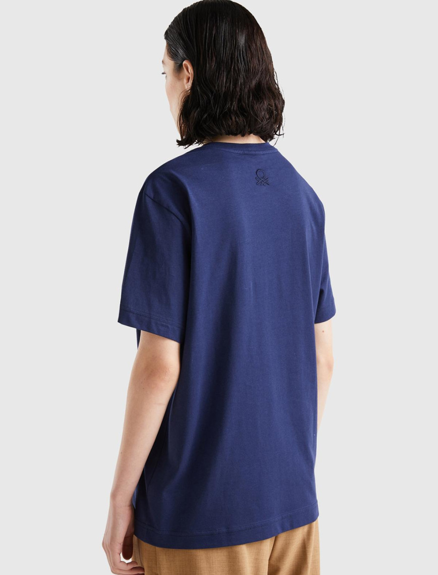 Unisex Lacivert %100 Koton Disney Baskılı T-Shirt