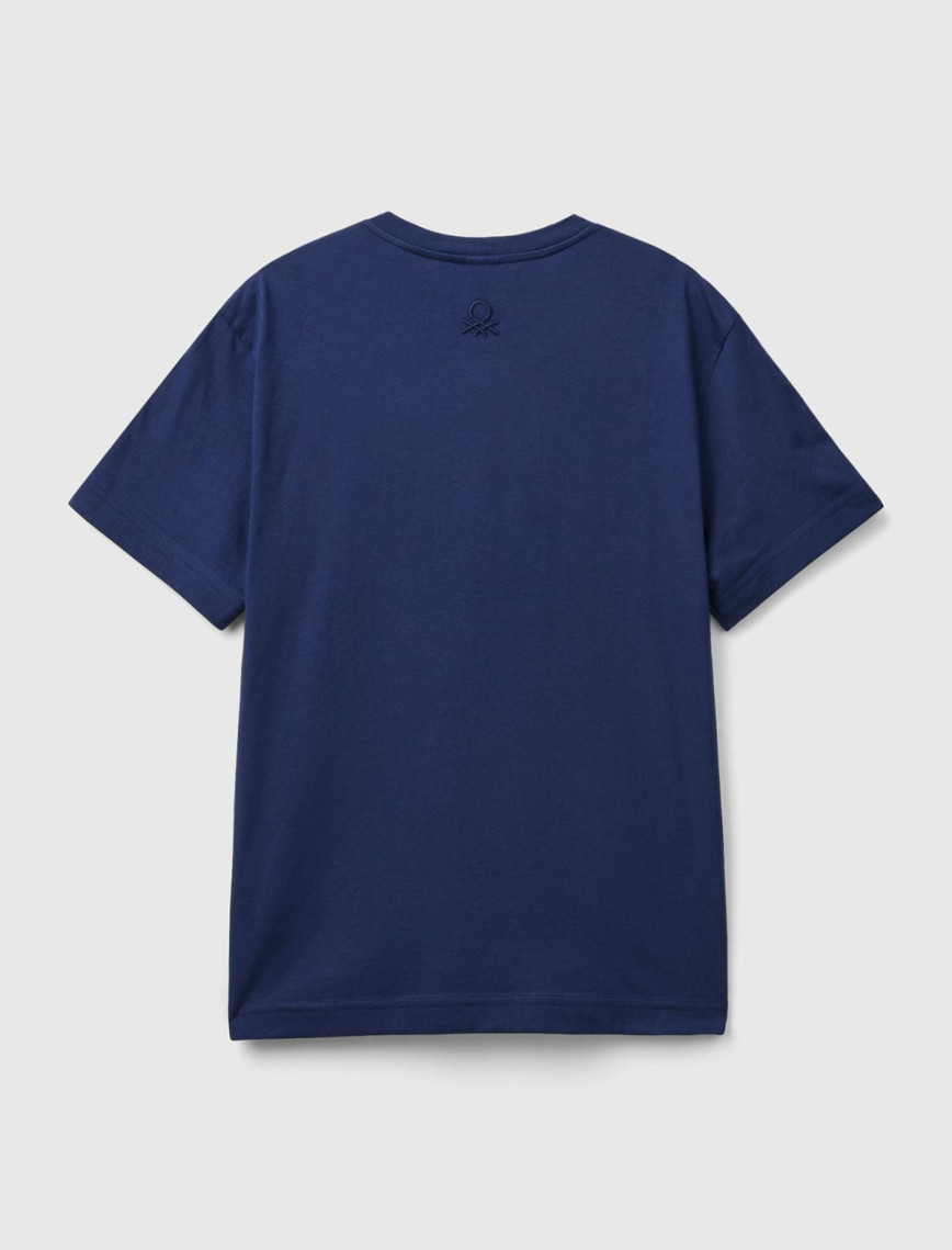 Unisex Lacivert %100 Koton Disney Baskılı T-Shirt