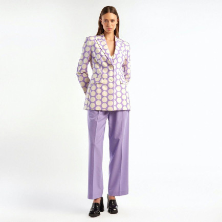 Kadın Lila Puantiyeli Ceket Kadın Lila Puantiyeli Ceket